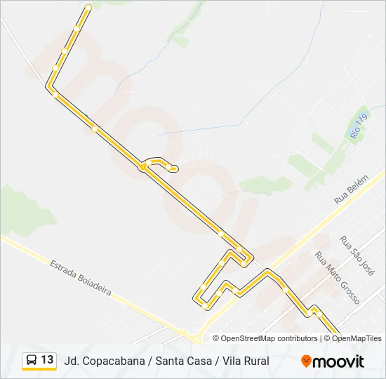 13 Bus Line Map