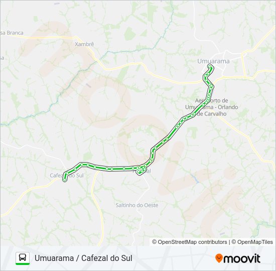 Mapa da linha 0932-400 de ônibus