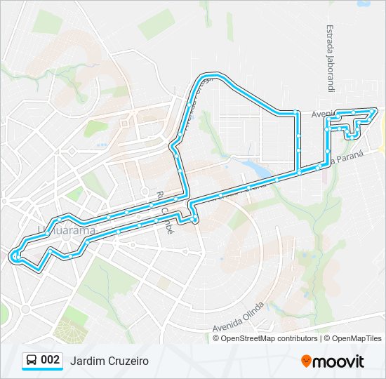 Mapa de 002 de autobús