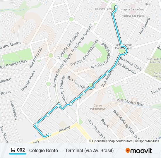 Mapa de 002 de autobús