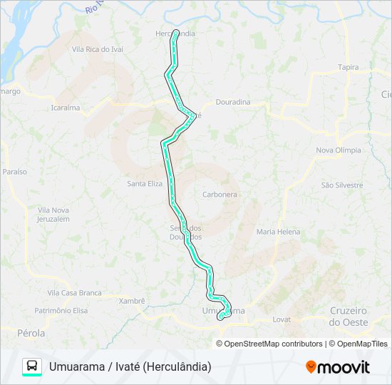Mapa da linha 0700-500 de ônibus