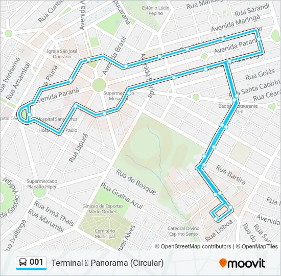 001 Bus Line Map