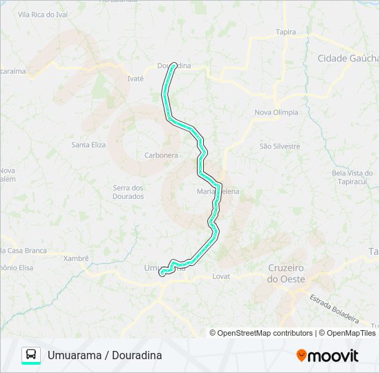 Mapa da linha 0989-400 de ônibus