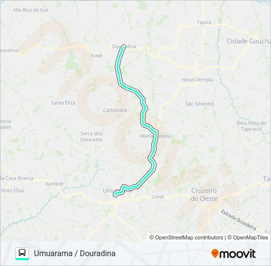 Mapa da linha 0989-400 de ônibus