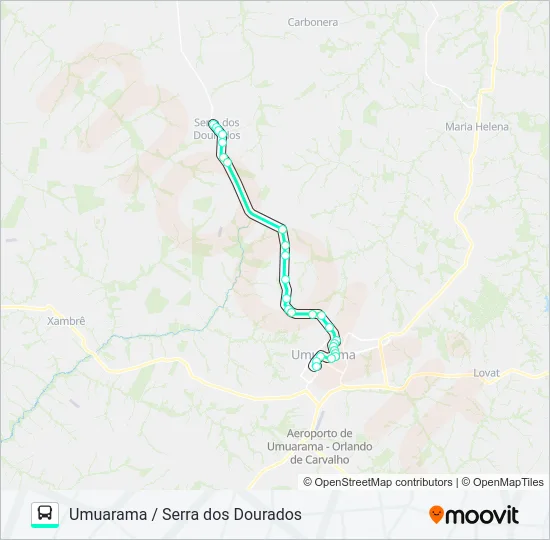 UMUARAMA / SERRA DOS DOURADOS Bus Line Map