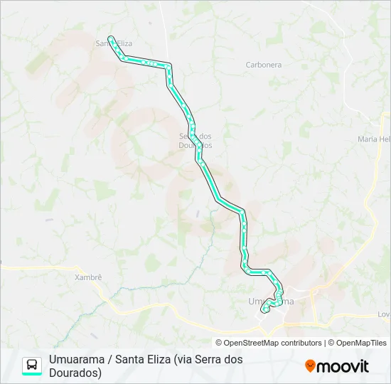 UMUARAMA / SANTA ELIZA (VIA SERRA DOS DOURADOS) Bus Line Map