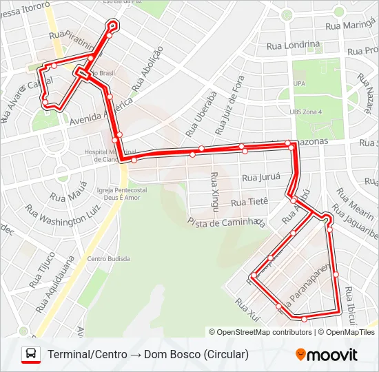 011 AV. PIAUÍ / DOM BOSCO Bus Line Map