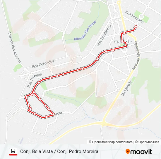 003 CONJ. BELA VISTA / CONJ. PEDRO MOREIRA Bus Line Map
