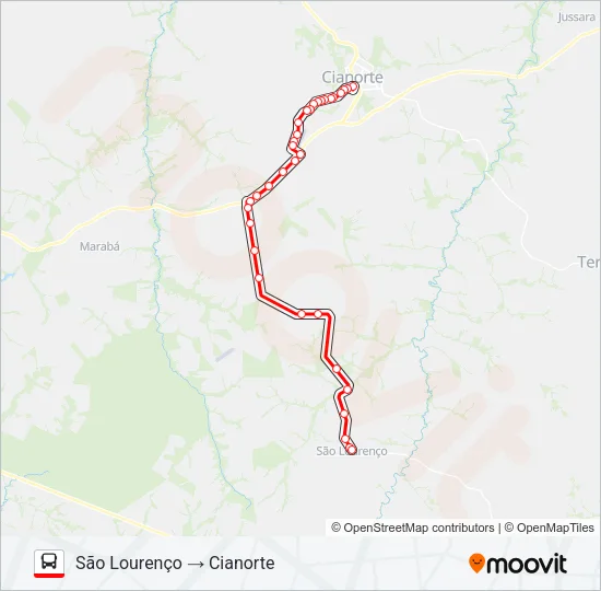 017 CIANORTE / SÃO LOURENÇO Bus Line Map