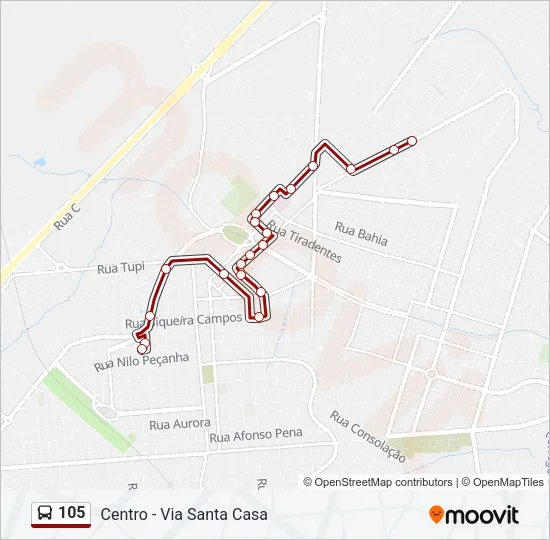 105 Bus Line Map