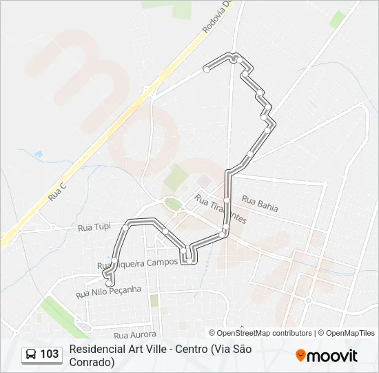 103 Bus Line Map