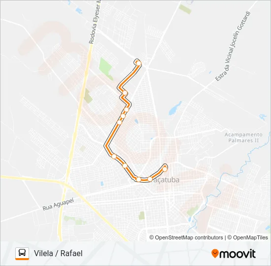 126 TERMINAL - VILELLA / SÃO RAFAEL Bus Line Map