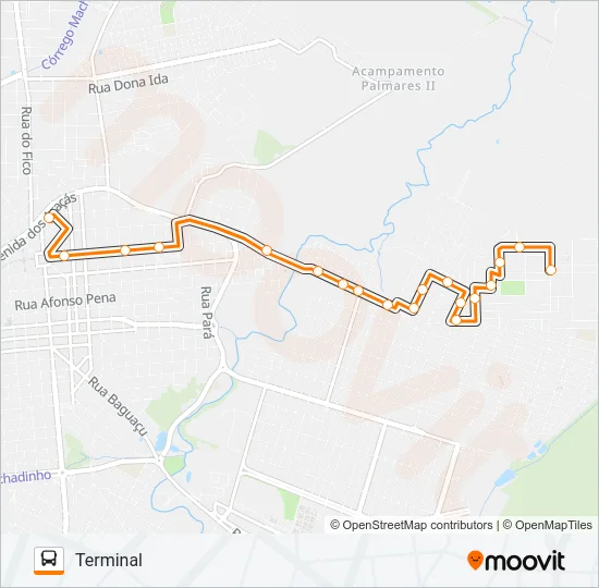 108 TERMINAL - ÁGUA BRANCA Bus Line Map