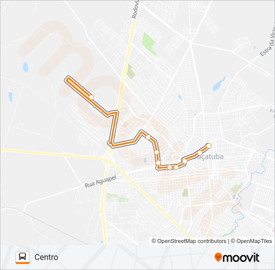 Mapa da linha 107 TERMINAL - PORTO REAL VIA PALMEIRAS de ônibus