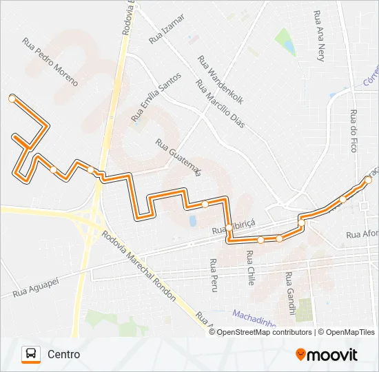104 TERMINAL  - SÃO JOSÉ Bus Line Map