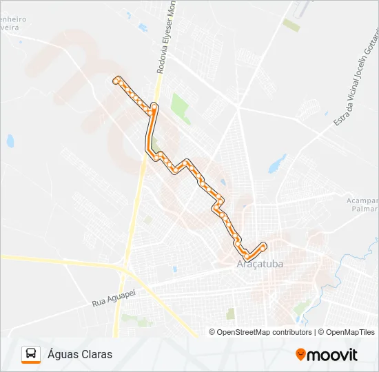 121 ROSELE/VERDE PARQUE/ÁGUAS CLARAS Bus Line Map