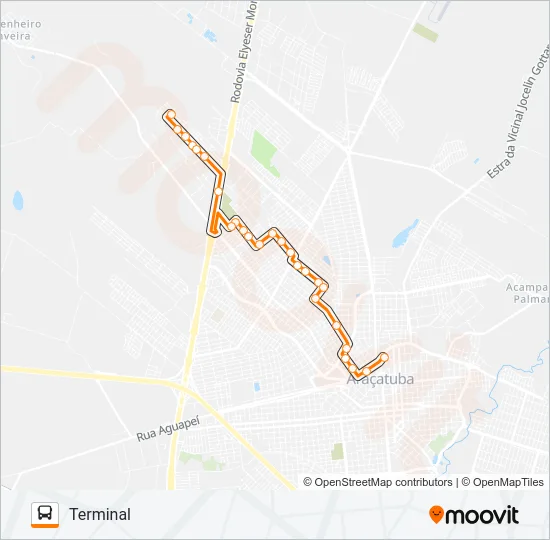 121 ROSELE/VERDE PARQUE/ÁGUAS CLARAS Bus Line Map