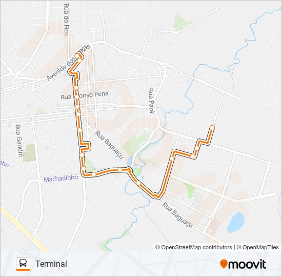 Mapa da linha 117 UMUARAMA / JARDIM CONCÓRDIA de ônibus