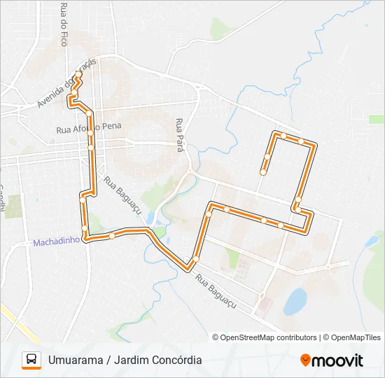 117 UMUARAMA / JARDIM CONCÓRDIA Bus Line Map