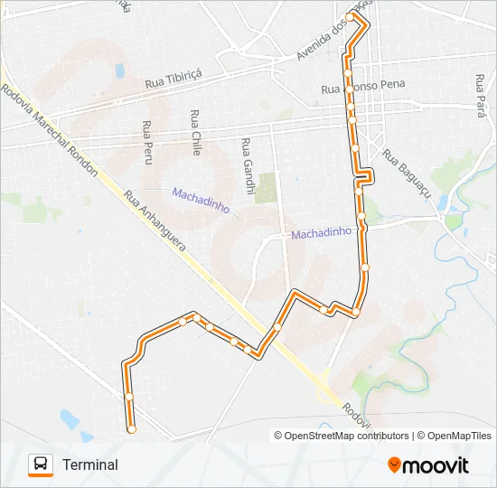 116 JUSSARA / LAGO AZUL / NOVA YORK Bus Line Map