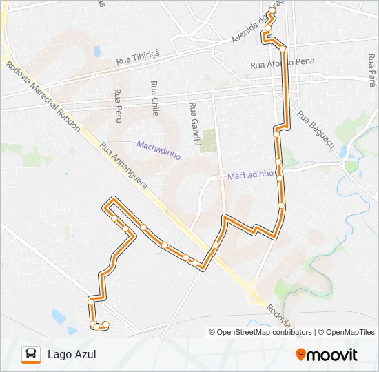 116 JUSSARA / LAGO AZUL / NOVA YORK Bus Line Map