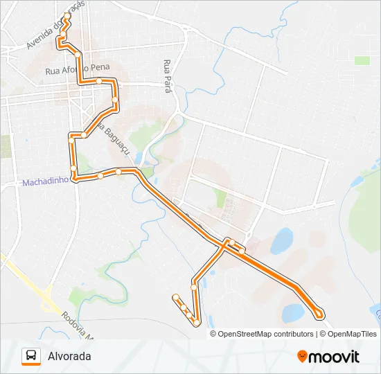 123 ALVORADA / UNISALESIANO Bus Line Map