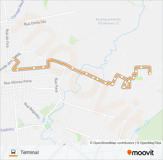 108 ÁGUA BRANCA / PINHEIROS VIA FUNDADORES Bus Line Map