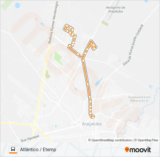 112 JARDIM ATLÂNTICO / ETEMP VIA RUA DO FICO Bus Line Map