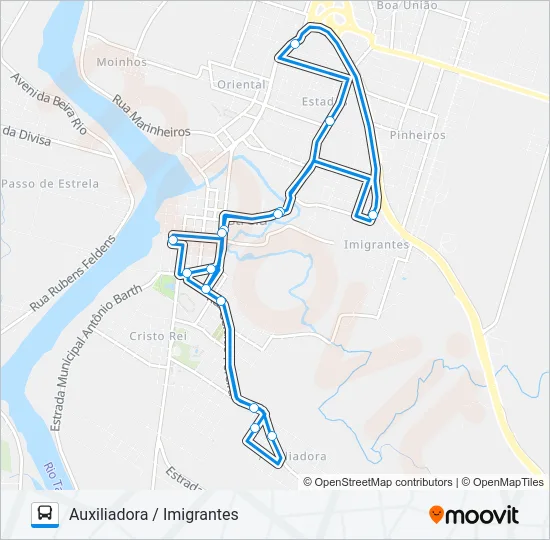 C-02 AUXILIADORA / IMIGRANTES Bus Line Map