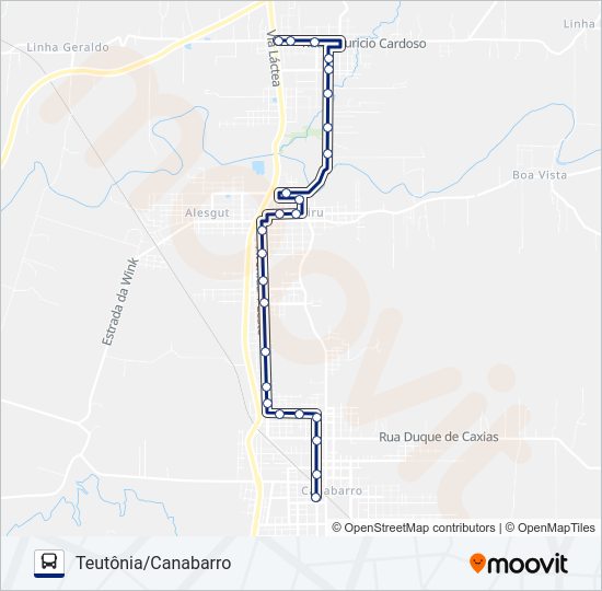 Mapa da linha 001 CIRCULAR de ônibus