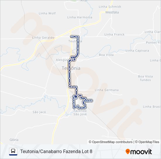Mapa da linha 001 CIRCULAR de ônibus