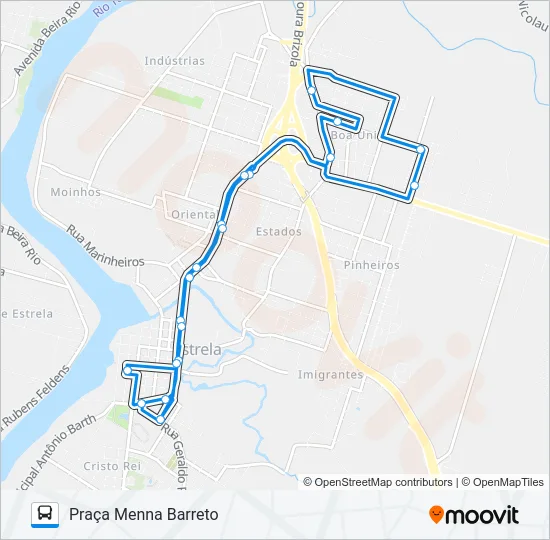 A-01 BOA UNIÃO / LOTEAMENTO POPULAR Bus Line Map