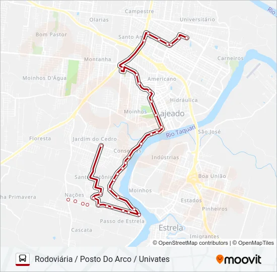 01 SANTO ANTÔNIO / SÃO CRISTÓVÃO Bus Line Map