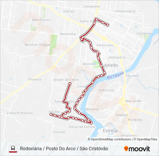 01 SANTO ANTÔNIO / SÃO CRISTÓVÃO Bus Line Map