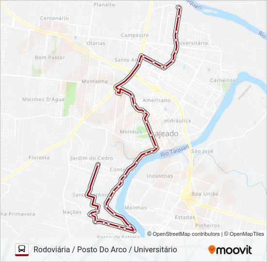 01 SANTO ANTÔNIO / SÃO CRISTÓVÃO Bus Line Map