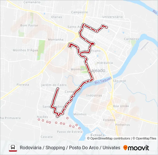 01 SANTO ANTÔNIO / SÃO CRISTÓVÃO Bus Line Map