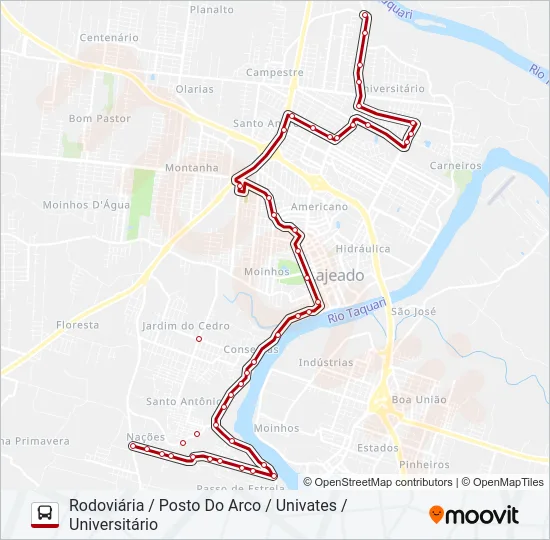 01 SANTO ANTÔNIO / SÃO CRISTÓVÃO Bus Line Map