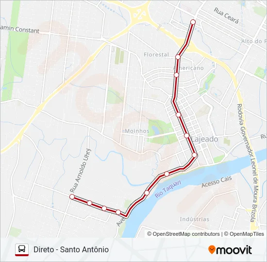 01 SANTO ANTÔNIO / SÃO CRISTÓVÃO Bus Line Map