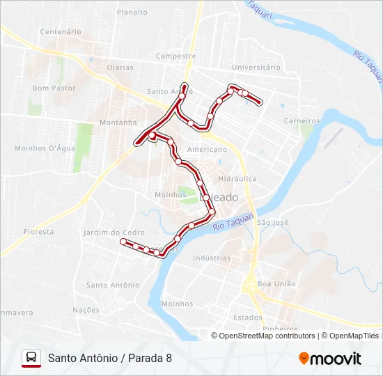 01 SANTO ANTÔNIO / SÃO CRISTÓVÃO Bus Line Map