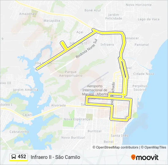 452 Bus Line Map