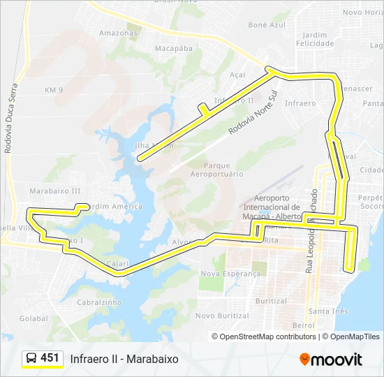 451 Bus Line Map