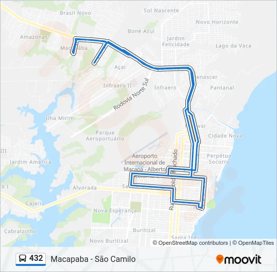 432 Bus Line Map