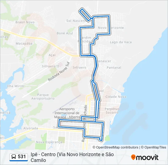 531 Bus Line Map