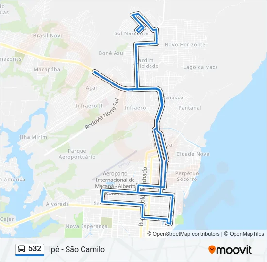 532 Bus Line Map