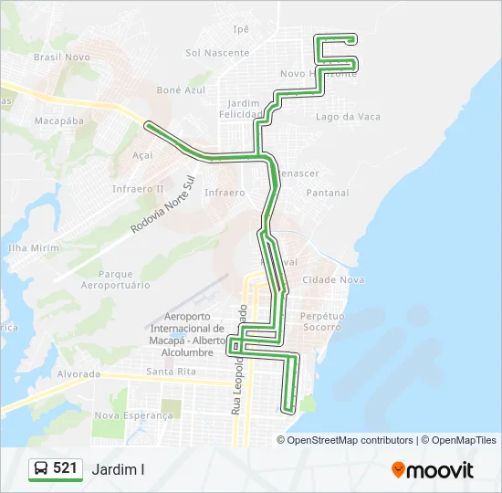 521 Bus Line Map
