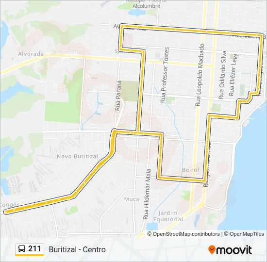 211 Bus Line Map