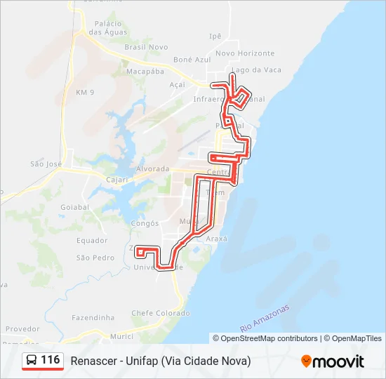 116 Bus Line Map