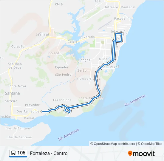 105 Bus Line Map