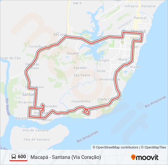 Mapa de 600 de autobús