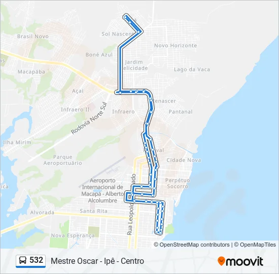 532 Bus Line Map